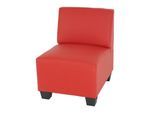 Modular Sessel ohne Armlehnen, Mittelteil Moncalieri, Kunstleder ~ rot