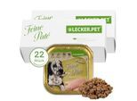 Lyra Pet Lecker.Pet Paula's Feine Paté Reich an Huhn Hundefutter Nassfutter Vollnahrung 11x3,3 kg