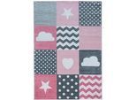Ben'n'jen Kinderteppich , Pink , Textil , Herz , rechteckig , 140x200 cm , Oeko-Tex® Standard 100 , pflegeleicht , Teppiche Und Böden, Teppiche, Kinderteppiche