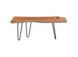 Kayoom Couchtisch , Teakfarben , Holz, Metall , Teakholz , rechteckig , 25-40x40x100 cm , Wohnzimmer, Wohnzimmertische, Couchtische, Couchtische eckig