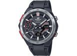 Smartwatch CASIO EDIFICE, schwarz (schwarz, rot), Smartwatches, Armbanduhr, Quarzuhr, Herrenuhr, Edelstahlarmband, Bluetooth