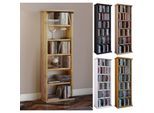 VCM CD Regal Holz platzsparender CD Schrank mit ESG-Sicherheitsglastüren für 150 CDs oder 65 DVDs oder 36-Videos Maße: H. 92 x B. 31 x T. 18 cm elegantes DVD Regal stehend Blu ray Regal Vetro