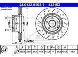 ATE Bremsensatz, Scheibenbremse Bremsensatz-Vorderachse Standard Disc / Ceramic ijzjsgik32 Vorderachse Gelocht/innenbel. 330mm 32mm für Mercedes