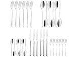 ESMEYER Tina 30-teiliges Besteckset für 6 Personen, Edelstahl 18/0, Klingenstahlmesser, 2,2/1,8 mm, spülmaschinenfest