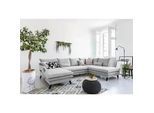 P & B Wohnlandschaft , Hellgrau , Textil , massiv , Füllung: Schaumstoffflocken,Schaumstoffflocken,Schaumstoffflocken , U-Form , 300x200 cm , Made in Eu , Liegefunktion , Wohnzimmer, Sofas & Couches, Wohnlandschaften, Wohnlandschaften in U-Form