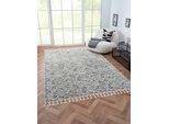 Hochflor-Teppich "Moroccan Rockface, LAGERRÄUMUNG", schwarz (schwarz, weiß), B:140cm H:24mm L:200cm, Polyester, Polypropylen (PP), MYFLAIR MÖBEL & ACCESSOIRES, Teppiche, Fransenteppich, modern, marokkanisches Design, meliert, flauschig weich, mit Fransen