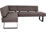 Eckbank K+W KOMFORT & WOHNEN "Spider II", braun (coffee 78, schwarz), B:165cm H:88cm T:227cm, Sitzbänke, Eckbank, Sitzsteppung, bequem durch Sandwichbauweise, 2 Stellmaße