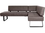 Eckbank K+W KOMFORT & WOHNEN "Spider II", braun (coffee 78, schwarz), B:195cm H:88cm T:165cm, Sitzbänke, Eckbank, Sitzsteppung, bequem durch Sandwichbauweise, 2 Stellmaße