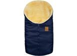 Fußsack HEITMANN FELLE "Eisbärchen - Kleiner Lammfell Winterfußsack - Premium Qualität", Kinder, blau (marine), Polyester, Fußsäcke Fußsack, mit echtem Lammfell, für Tragschalen, Kinderwagen u.v.m