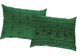 Dekokissen WIRTH "Romo" Gr. 1, grün (grün, gemustert), B:40cm L:60cm, Baumwolle, Polyester, Dekokissen_Sitzkissen_Kissenhüllen, Kissenhülle ohne Füllung, 2 Stück