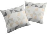 Dekokissen WIRTH "Berlare" Gr. 3, grau (hellgrau, kreise), B:40cm L:60cm, Baumwolle, Polyester, Dekokissen_Sitzkissen_Kissenhüllen, Kissenhülle ohne Füllung, 2 Stück