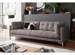 3-Sitzer TRENDS BY HG "Landau", grau, B:228cm H:75cm T:92cm, Sofas, in Cord-Stoff mit Metallfuß
