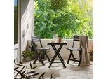 Xxxl Balkonset , Anthrazit , Kunststoff , 3-teilig , eckig , Tisch klappbar, wetterbeständig, Stuhl klappbar, platzsparend verstaubar , Gartenmöbel, Gartengarnituren, Gartenmöbel-sets