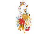 W. Reuter & Sohn - Plauener Spitze® Fensterbild »Fensterbild "Kürbis mit Drachen" farbig«