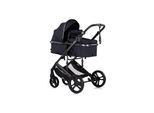 Chipolino Kinderwagen 2 in 1 Amore Getränkehalter Wickeltasche Fußabdeckung Korb schwarz gemustert