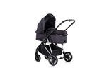 Chipolino Kinderwagen Aura 2 in 1 umbaubar Wickeltasche Sitz umkehrbar bis 22 kg schwarz gemustert