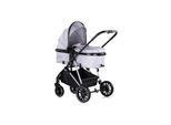 Chipolino Kinderwagen Aura 3 in 1, Autositz, Babywanne, Wickeltasche, bis 22 kg grau gemustert