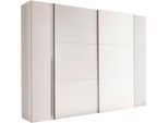 Schwebetürenschrank SCHLAFKONTOR "Maturs Drehtürenschrank", weiß, B:267cm H:205cm T:57cm, Melamin, Schränke, Schwebetürenschrank, 2 Schwebetüren, 2 Drehtüren mit 10 Einlegeböden und 2 Kleiderstangen, Topseller