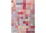 Teppich GINO FALCONE "Cosima-112", bunt, B:190cm H:3mm L:280cm, Polyester, Teppiche, Teppich, Flachgewebe, mit Chenillegarn, modernes Patchwork-Design, Ornamente