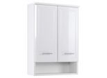 Hängeschrank WELLTIME "Neapel", weiß, B:50cm H:71cm T:20cm, Holzwerkstoff, MDF, Schränke, Hängeschrank, Breite 50 cm, mit Hochglanzfronten und eleganter Fräsung