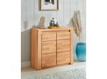 Home affaire Kommode »Burano,90cm breit,35 cm tief, Fronten Massivholz«, Holz massiv, Holzwerkstoff,2 Türen,2 breite Fächer
