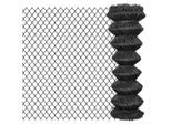 vidaXL Maschendrahtzaun 25 x 1,25 m Stahl Grau