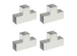 vidaXL Pfostenverbinder 4 Stk. T-Form Verzinktes Metall 101 x 101 mm