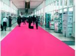 Läufer "PODIUM, Made in Belgium", pink, B:200cm H:2,6mm L:1.600cm, Polypropylen (PP), PRIMAFLOR-IDEEN IN TEXTIL, Teppiche, Läufer, Breite 200 cm, Nadelfilz, Uni-Farben, ideal für Veranstaltungen