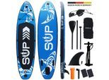 Standup Paddle SUP Board Set BLAU 320, inkl. umfangreichem Zubehör, Paddel und Doppelhubpumpe