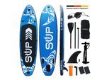 24MOVE® Standup Paddle Board SUP, inkl. umfangreichem Zubehör, Paddel und Hochdruckpumpe, BLAU, 305x76x15 cm