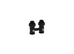 sanicomfort Doppelkugelhahn 1/2" AG Zweirohr,2 Gew.Nip.1/2"x3/4",RAL9005 - versch. Ausführungen