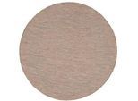 Novel Flachwebeteppich , Beige , Textil , Uni , rund , Oeko-Tex® Standard 100 , pflegeleicht , Teppiche Und Böden, Teppiche, Runde Teppiche