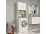vidaXL Waschmaschinenschrank Weiß Sonoma-Eiche 64x25,5x190 cm