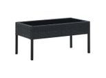 vidaXL Gartentisch Schwarz 75x40x37 cm Poly Rattan