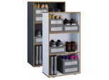 VCM Holzregal stehend platzsparender Aktenschrank Maße ca. H. 110 x B. 60 x T. 33 cm Elegantes Regal Büroregal – Salia 3fach B. 60 cm