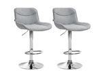 CLP 2er Set Barhocker Vonore Stoff I Mit Lehne, Höhenverstellbar und 360 Grad drehbar I Mit Fußstütze, Metallgestell und Bodenschoner