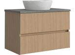 Waschtisch WELLTIME "Eixo", braun (eiche hell, eiche hell), B:80cm H:67,5cm T:47cm, Waschtische, Waschtisch
