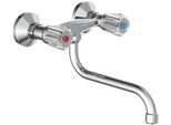 Spültischarmatur SCHÜTTE "Brillant", grau (chromfarben), B:20cm H:18,5cm T:22cm, Messing, Armaturen