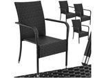 tectake® Rattanstuhl, widerstandsfähig, bodenschonend, stapelbar, 58 x 67 x 90 cm, Belastbarkeit 120 kg