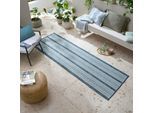 Teppich FLAIR RUGS "Roma Stripe", blau, B:80cm H:4mm L:230cm, Kunstfaser, Teppiche, Teppich, Roma Stripe Indoor Outdoor-Teppichläufer