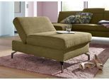 Hocker SIT & MORE "Brisbane", grün (olive), B:77cm H:46cm T:112cm, Soft clean (98% Polyester, 2% Polyamid), Hocker, Polsterhocker Sitzhocker, Fußhöhe 15 cm, mit Federkern und Klappfunktion