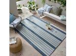 Teppich FLAIR RUGS "Roma Stripe", blau, B:120cm H:4mm L:170cm, Kunstfaser, Teppiche, Teppich, Roma Stripe Indoor Outdoor-Teppichläufer