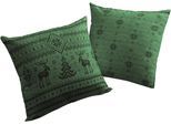 Dekokissen WIRTH "Romo" Gr. 1, grün (grün, gemustert), B:40cm L:40cm, Baumwolle, Polyester, Dekokissen_Sitzkissen_Kissenhüllen, Kissenhülle ohne Füllung, 2 Stück
