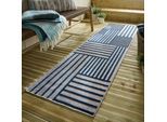 Teppich FLAIR RUGS "Vigo Blocks", blau, B:66cm H:4mm L:230cm, Kunstfaser, Teppiche, Teppich, Vigo Blocks Indoor Outdoor-Teppich