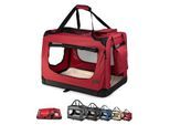 Lionto Hundetransportbox - faltbar - rot XL