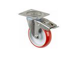 BS Rollen Lenkrolle m.Totalfestst. Rad, Durchmesser 100mm, H120.B26, 130kg Edelstahl (H120.B26.100)