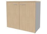 Schrank ARLON OFFICE, 2 Ordnerhöhen, abschliessbar, B 900 x T 450 x H 816 mm, Eiche-Dekor/alu