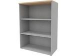 Regal ARLON OFFICE, 3 Ordnerhöhen, 2 variable Fachböden, B 900 x T 450 x H 1232 mm, Eiche-Dekor/alu