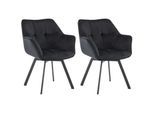 CLP 2er Set Esszimmerstuhl Jordi aus Samt Drehbarer Sessel für Wohn- und Essbereiche Ergonomisches Design belastbar bis 150 kg