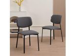 Ravino Designerstuhl A21, Esszimmerstuhl mit Stoff Bezug und Dicker Polsterung, 4er Set Grau, belastbar mit 110Kg, Polsterstuhl - Moderner Küchenstuhl, Stuhl Esszimmer oder Esstisch Stuhl